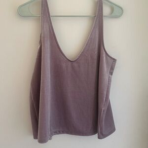 Madewell Velvet V-Neck Top Lilac Purple Size S